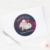 Weltfrieden Merry Christmas Angel Shepherd Runder Aufkleber (Umschlag)