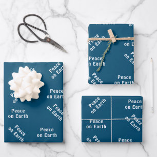 Weltfrieden Minimalistisch Blue Geschenkpapier Set