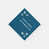 Weltfrieden Minimalistisch Blue Snowflake Napkins Serviette (Ecke)