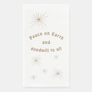 Weltfrieden Minimalistisch Gold Text Handtuch Serviette