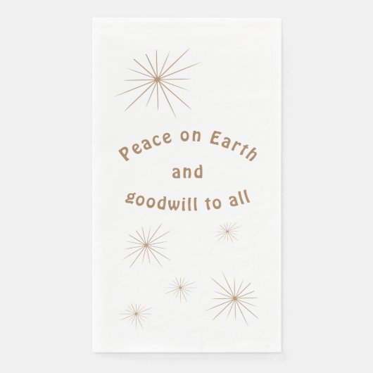 Weltfrieden Minimalistisch Gold Text Handtuch Serviette (Vorderseite)