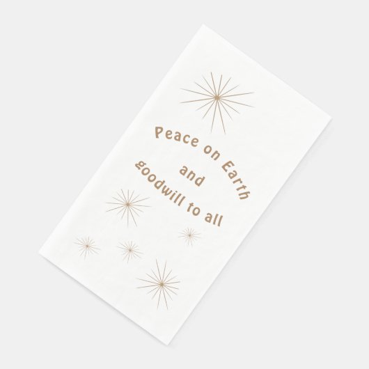 Weltfrieden Minimalistisch Gold Text Handtuch Serviette (Ecke)