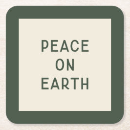 Weltfrieden | Minimalistische Weihnachtstypografie Rechteckiger Pappuntersetzer