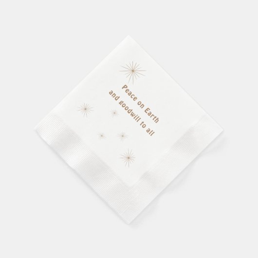 Weltfrieden Minimalistischer Goldtext Serviette (Ecke)