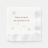 Weltfrieden Minimalistischer Goldtext Serviette (Vorderseite)