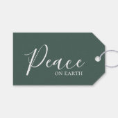 Weltfrieden | Minimalistischer Grüner Urlaub Geschenkanhänger (Vorderseite (Horizontal))