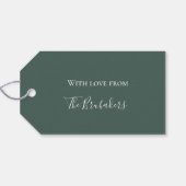 Weltfrieden | Minimalistischer Grüner Urlaub Geschenkanhänger (Rückseite Horizontal)