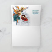 "Weltfrieden" mit Angel und Krippe Feiertagskarte (Innenseite)