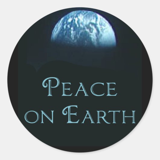 Weltfrieden mit Erdbild aus dem Weltraum Runder Aufkleber (Vorderseite)