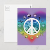 Weltfrieden mit religiösen Symbolen Postkarte (Vorne/Hinten)