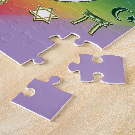 Weltfrieden mit religiösen Symbolen Puzzle (Seite)