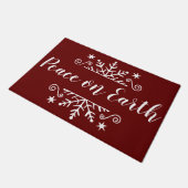 Weltfrieden mit Schneeflocke Fußmatte (Schrägansicht)