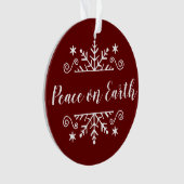 Weltfrieden mit Schneeflocke Ornament (Vorderseite)