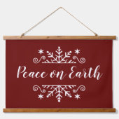 Weltfrieden mit Schneeflocke Wandteppich Mit Holzrahmen (Vorne)