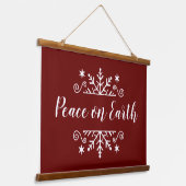 Weltfrieden mit Schneeflocke Wandteppich Mit Holzrahmen (Gewinkelt)