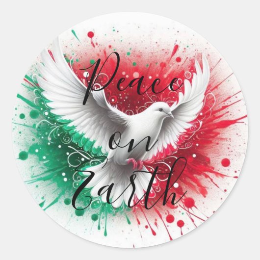 Weltfrieden mit Taube Runder Aufkleber (Vorderseite)