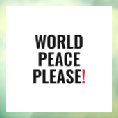 Weltfrieden mit weißem Rot Fensteraufkleber (Blatt 3)