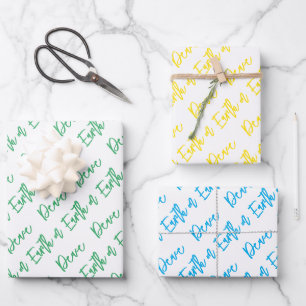 Weltfrieden Moderne Holiday Typografie Geschenkpapier Set
