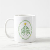 Weltfrieden Moderner Ferienbaum und Zitat Kaffeetasse (Links)