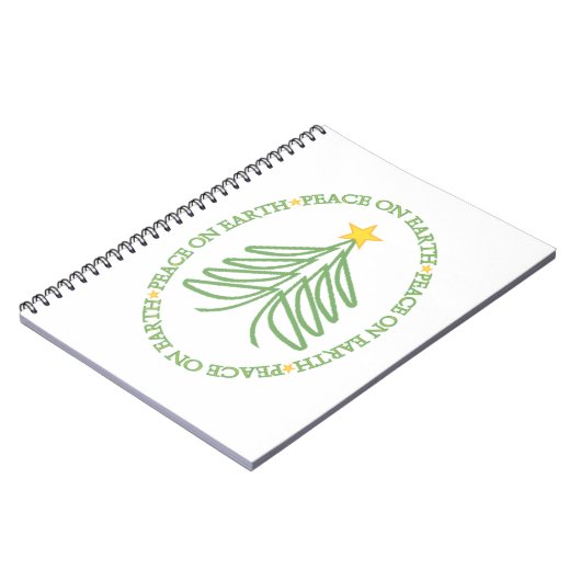 Weltfrieden Moderner Ferienbaum und Zitat Notizblock (Linke Seite)