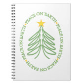 Weltfrieden Moderner Ferienbaum und Zitat Notizblock (Vorderseite)