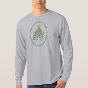 Weltfrieden Moderner Ferienbaum und Zitat T-Shirt
