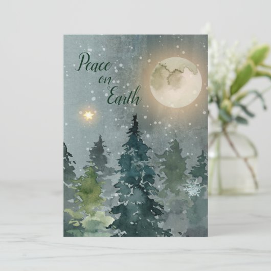 Weltfrieden Modernes Foto Wasserfarbe Weihnachten (Stehend Vorderseite)