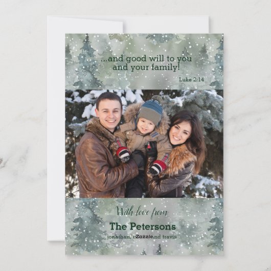 Weltfrieden Modernes Foto Wasserfarbe Weihnachten (Rückseite)