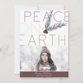 WELTFRIEDEN Modernes sauberes Minimal Foto Einladung (Vorderseite)