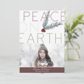 WELTFRIEDEN Modernes sauberes Minimal Foto Einladung (Stehend Vorderseite)