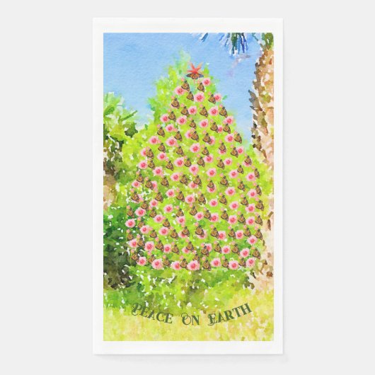 Weltfrieden Monarch Butterfly Weihnachtsbaum Serviette (Vorderseite)