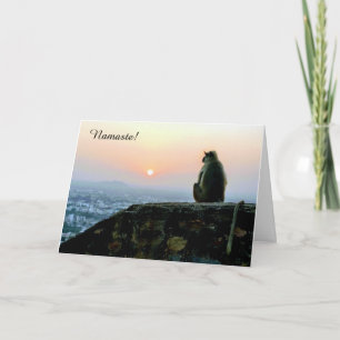 Weltfrieden Monkey bei Sunset Holiday Card Feiertagskarte