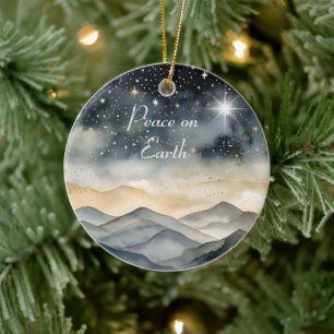 Weltfrieden Mountain Sky Star Familienname Keramik Ornament