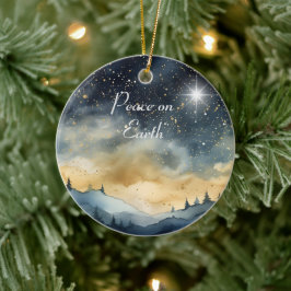 Weltfrieden Mountain Sky Star Familienname Keramik Ornament