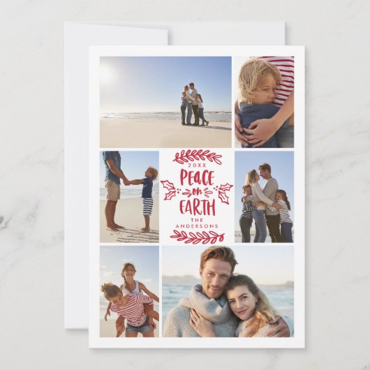 Weltfrieden Multi-Foto Weihnachtskarte Feiertagskarte (Vorderseite)