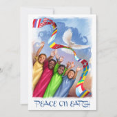 Weltfrieden. Multikulturelle Kinder Weihnachtskart Feiertagskarte (Vorderseite)