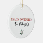 Weltfrieden NAME Dove Holly Red Green Keramik Ornament (Rechts)