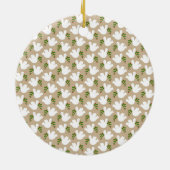 Weltfrieden NAME Dove Holly Red Green Keramik Ornament (Hinten)