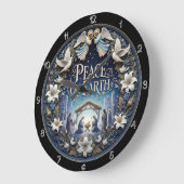Weltfrieden Nativity Angel Große Wanduhr (Winkel)