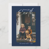 Weltfrieden Navi Blue Dog Kinder Foto Weihnachten (Vorderseite)