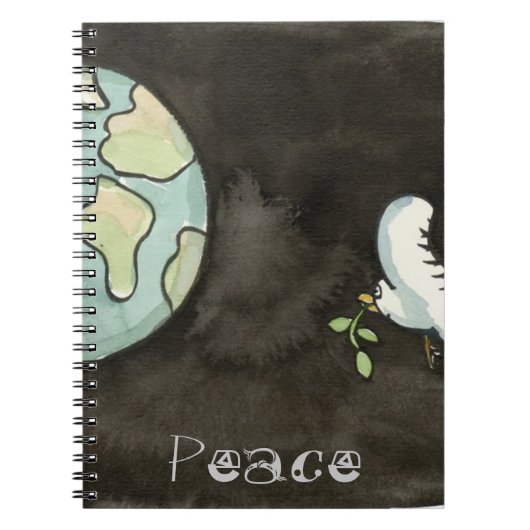 Weltfrieden-Notebook Notizblock (Vorderseite)