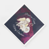 Weltfrieden Pastoral Shepherd Frohe Weihnachten Serviette (Ecke)