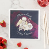 Weltfrieden Pastoral Shepherd Frohe Weihnachten Serviette (Beispiel)