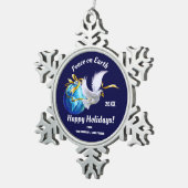 Weltfrieden. Peace Dove Custom Schneeflocken Zinn-Ornament (Rechts)