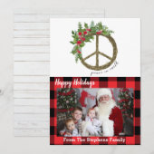 Weltfrieden Peace Sign Weihnachtskarte Feiertagskarte (Vorne/Hinten)