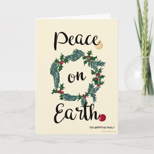 Weltfrieden. Personalisierbar Feiertagskarte (Vorderseite)