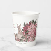 Weltfrieden Personalisiert Happy Holidays Floral Pappbecher (Rückseite)