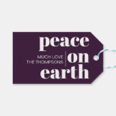 Weltfrieden Personalisiert Moderne Weihnachten Geschenkanhänger (Vorderseite (Horizontal))