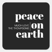 Weltfrieden Personalisiert Moderne Weihnachten Quadratischer Aufkleber (Vorderseite)