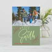 Weltfrieden Personalisiertes Foto Urlaub Feiertagskarte (Stehend Vorderseite)